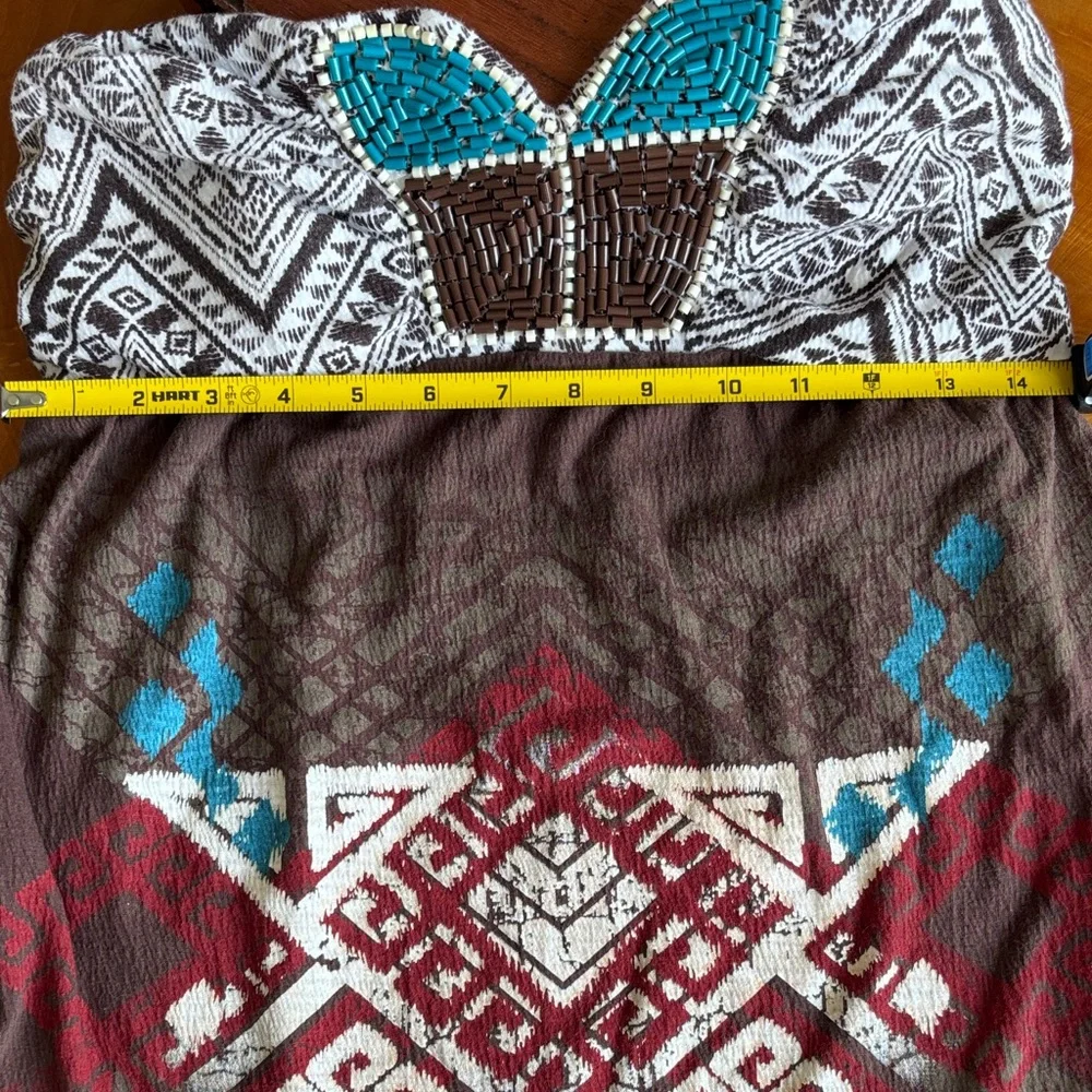 🩵🤎 Super Cute - Unique Self Esteem Brown, White, Red, Blue, Tribal Tank Top - Picture 8 of 9